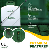 Liberty Electric Backpack Sprayer 4 Gallon Professional for Lawn, Garden, Pest Control, Greenhouse - All Day Battery